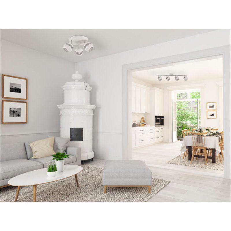 Plafond BEETHOVEN avec 3 spots pour salle de bain Blanc/argent FABRILAMP - 6
