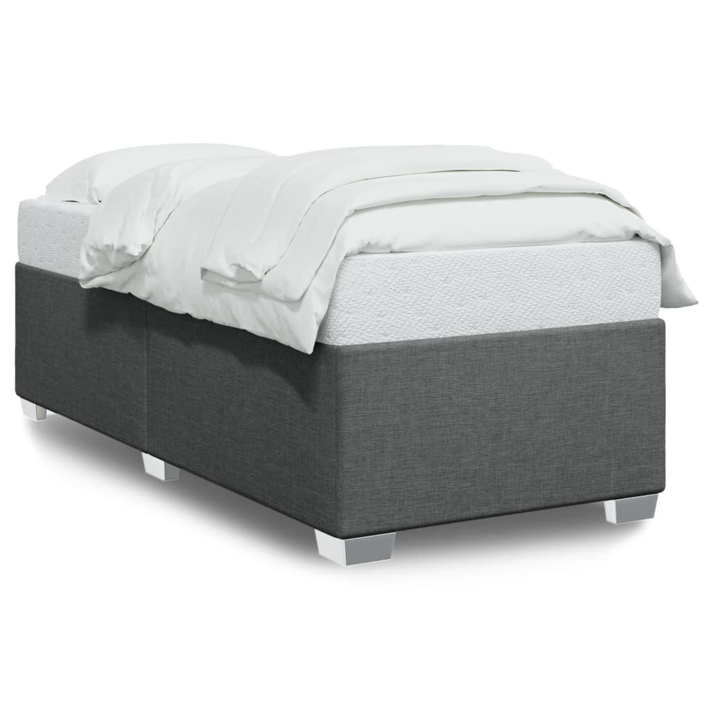 Cadre de lit sans matelas, tissu, gris foncé, pour la chambre, 100 × 200 cm - 2