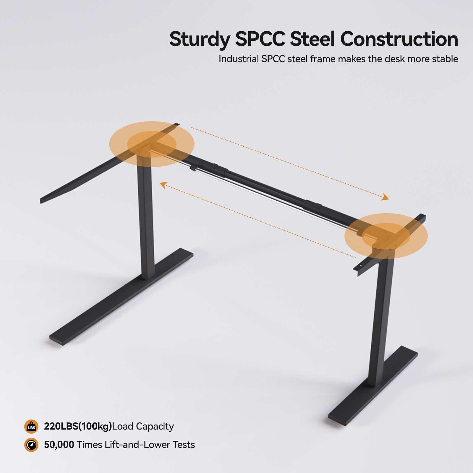 Bureau debout en L avec prises, bureau d’angle électrique réglable en hauteur avec support écran, bureau ergonomique maison pour travail et gaming - 6