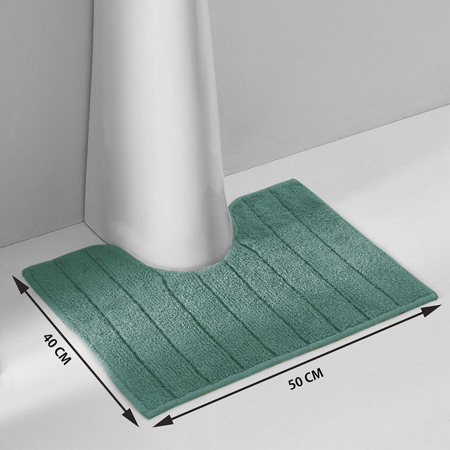 Douceur D'Intérieur - Tapis Contour WC Microfibre 45x45cm (Imprimé Kelly Blanc)