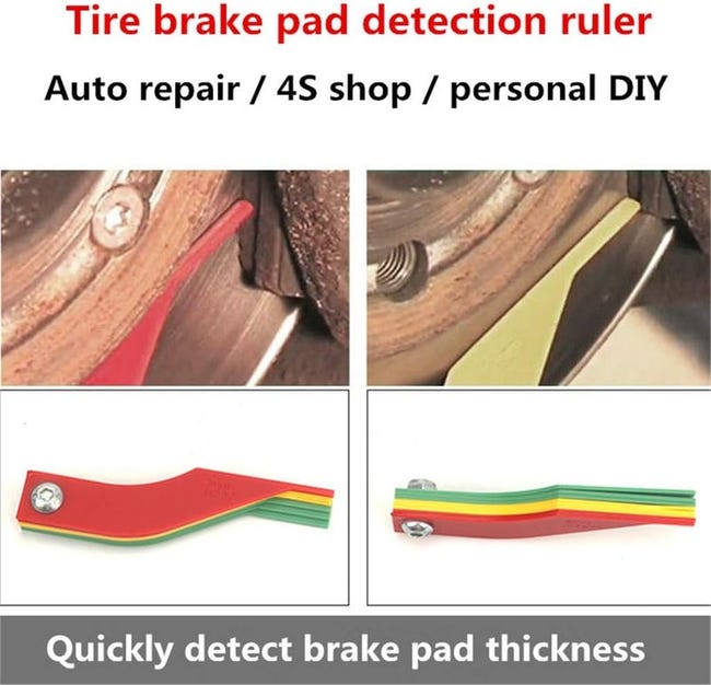 Spessimetro Pastiglie Freno Auto - Strumento Di Misura Con Indicatori Colori Per Manutenzione - Foto 4