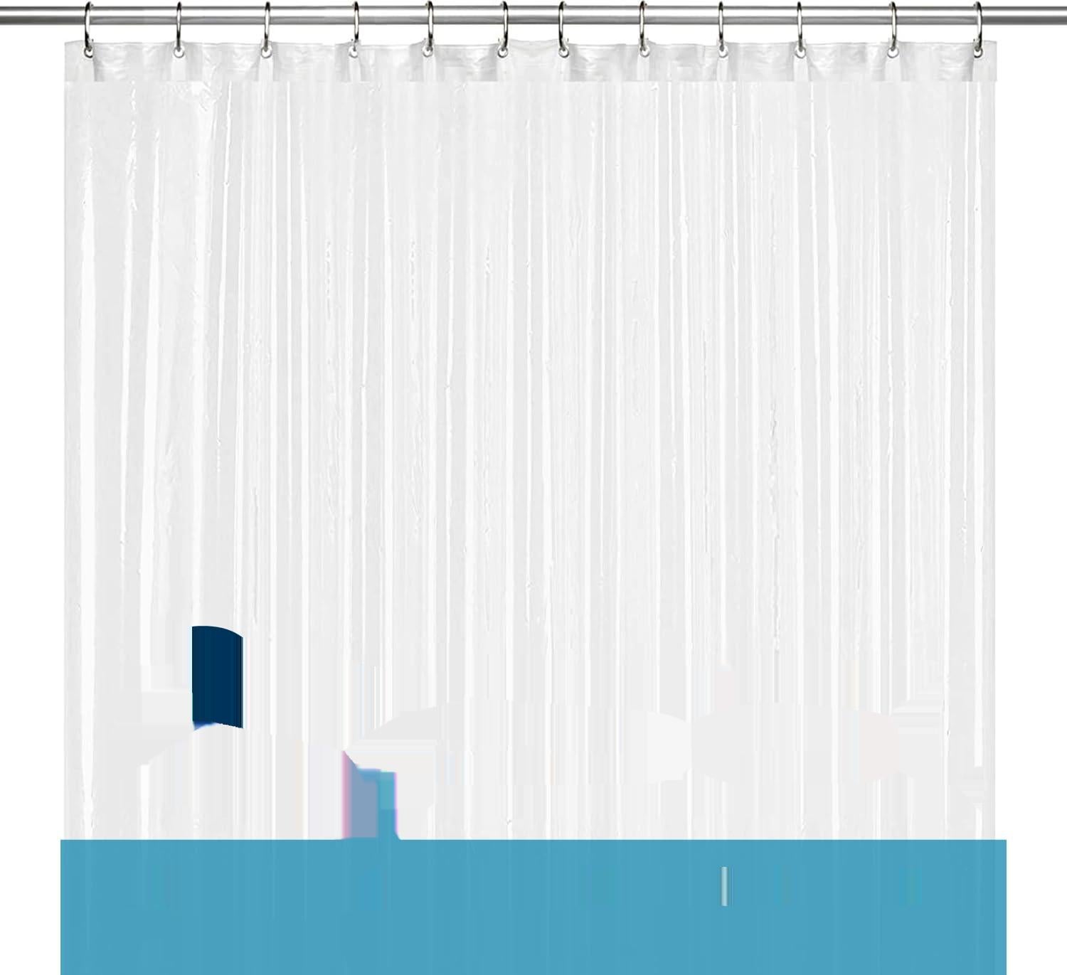 EHZNZIE Duschvorhang PEVA 183x183cm - Wasserdicht & Geruchsfrei Mit 12 Metallösen