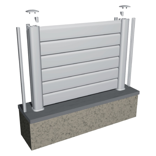 Module de clôture PVC blanc ajouré H 185 x L 150 cm ajourage horizontal - 3