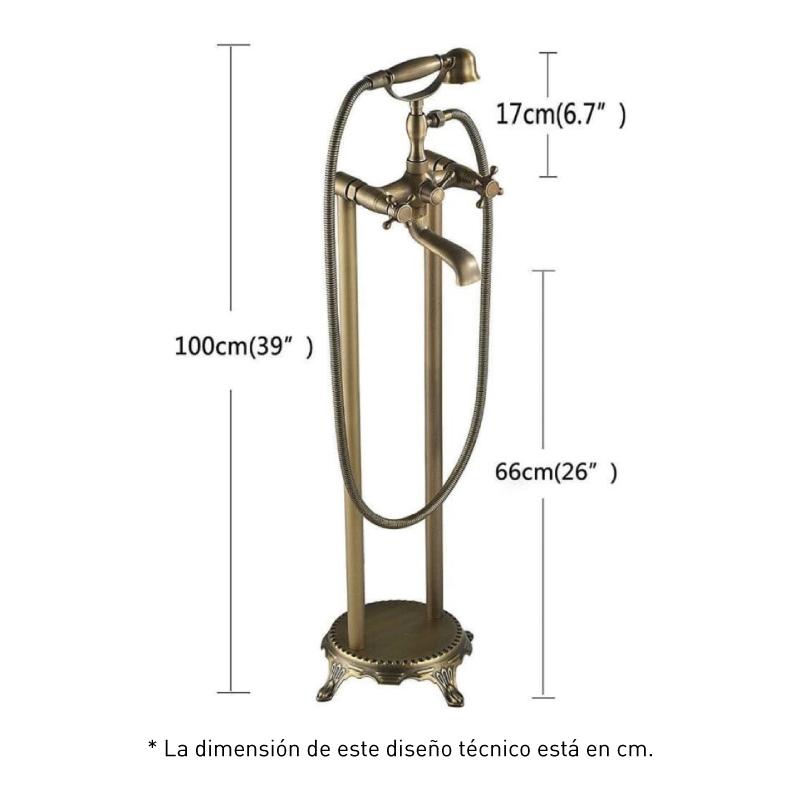Valaz Robinet de baignoire autoportant à deux poignées au design rétro vintage - Série Mijares - 4