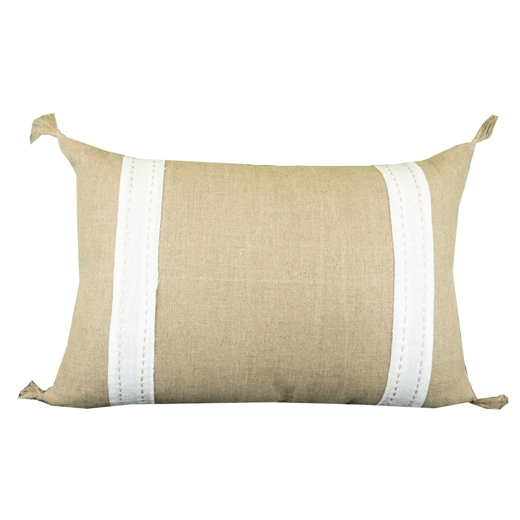 Coussin en lin et coton déhoussable - Blanc - 40x60 cm - Lin | Leroy Merlin