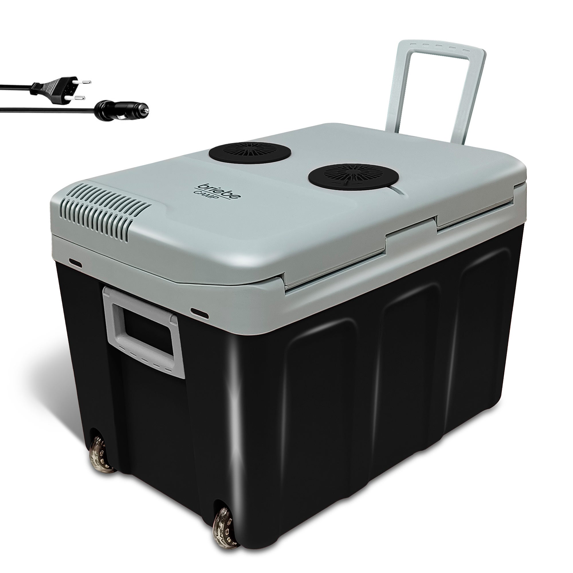Nevera portátil eléctrica de viaje, coche, camping, 40 l, conexión 12v y 220v, enfría y calienta, briebe, negro, cf1155blk