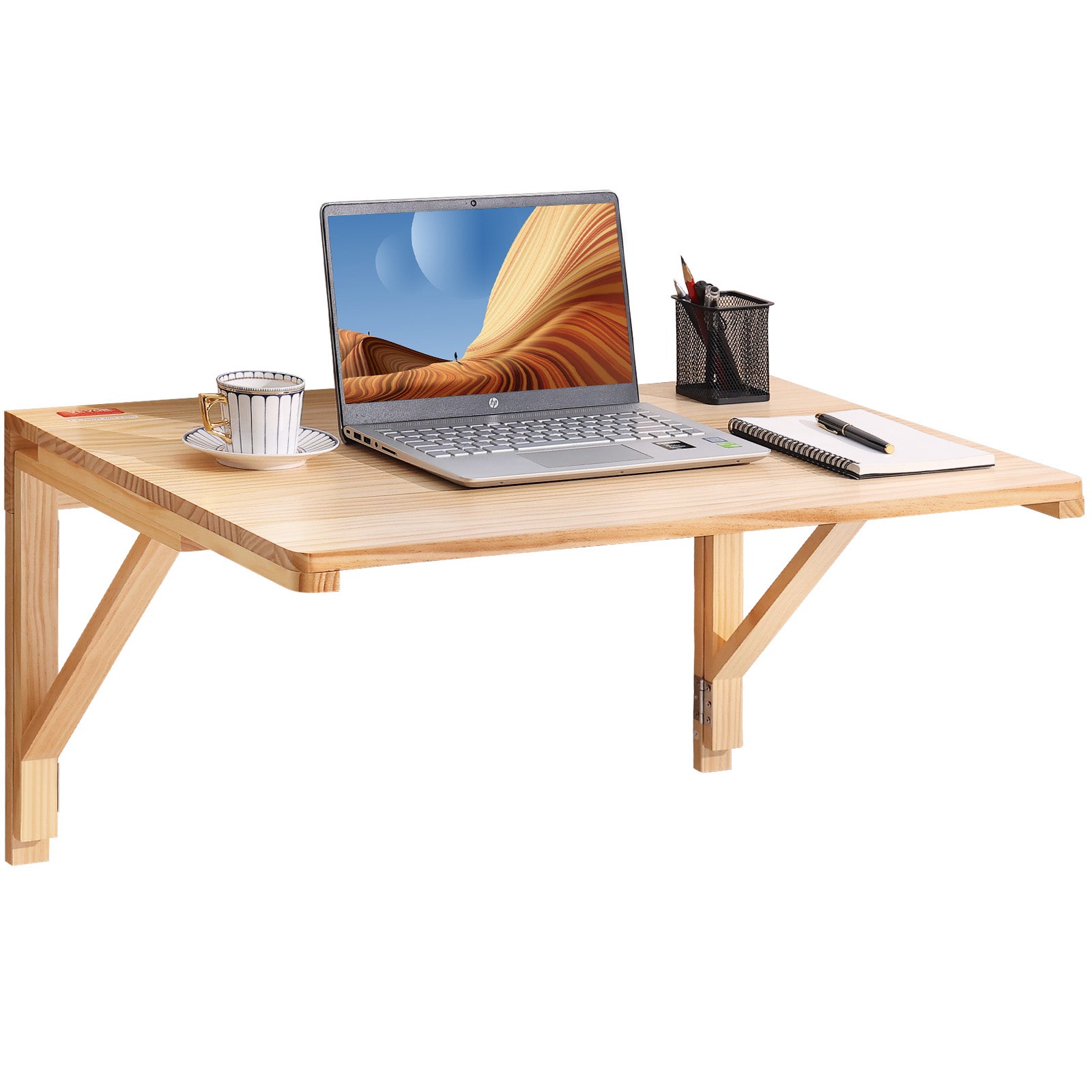 Table Pliante Murale Gdmokle En Bois 80x50cm - Rabattable Pour Cuisine, Chambre, Bureau - Support 70kg