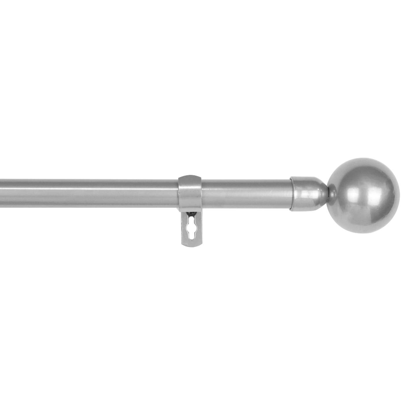 Home mercury-barra sencilla forja universal extensible,barra de cortinas decorativa extensible (gris, 120-210cm bola)