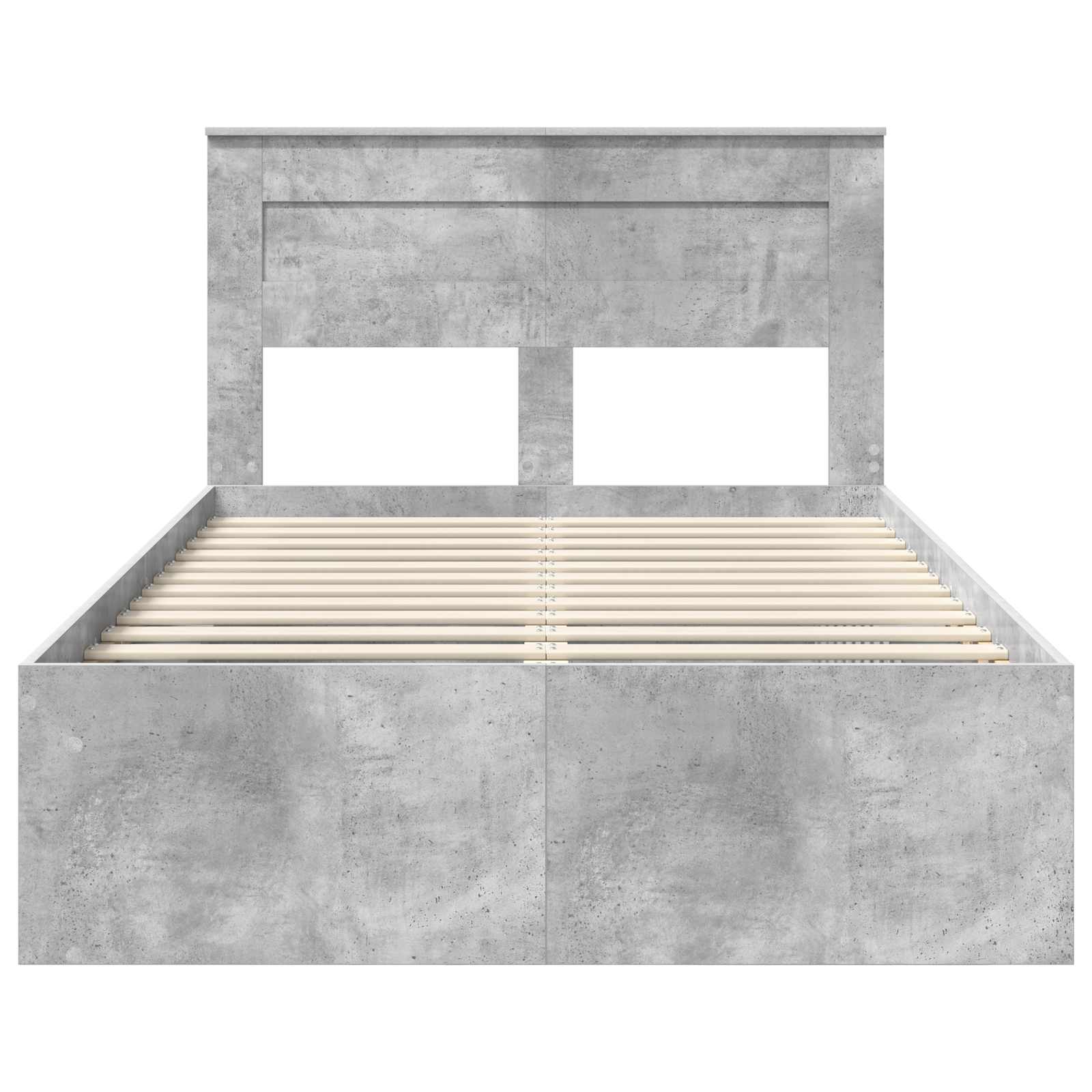 Cadre de lit gris béton 135 x 190 cm en pin massif - 7