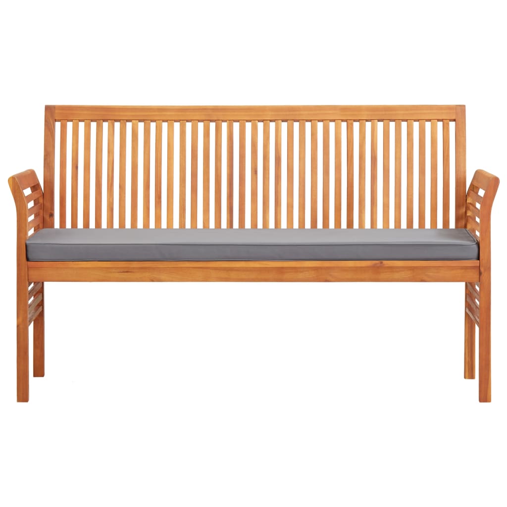 Banco de jardín | silla de jardín 3 plazas con cojín madera maciza acacia 150 cm cfw31750