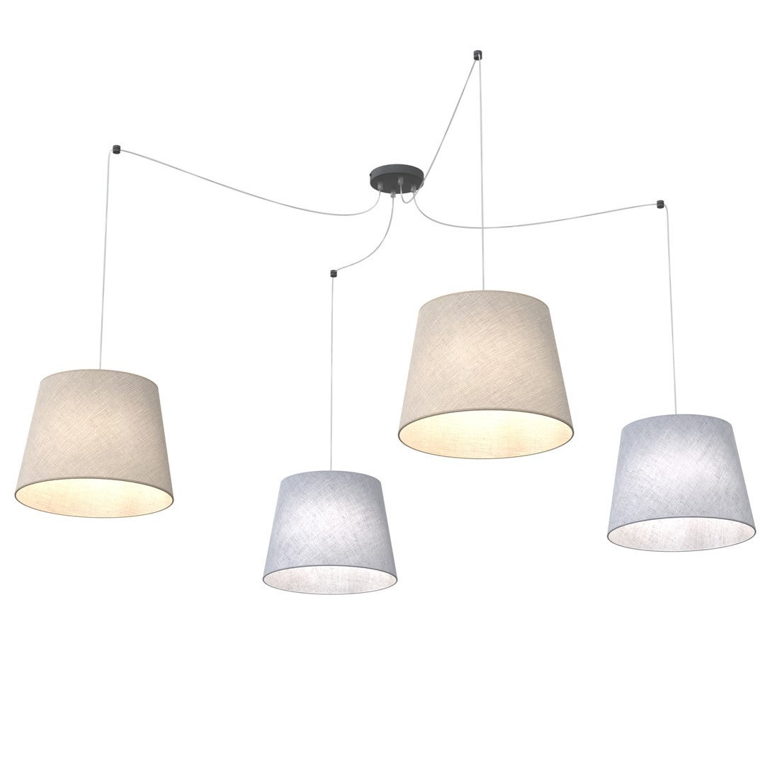 Lampa wisząca ASCOT czarno-szara 4xE27x20W tkanina wym:200x200x200cm IP20 Emibig