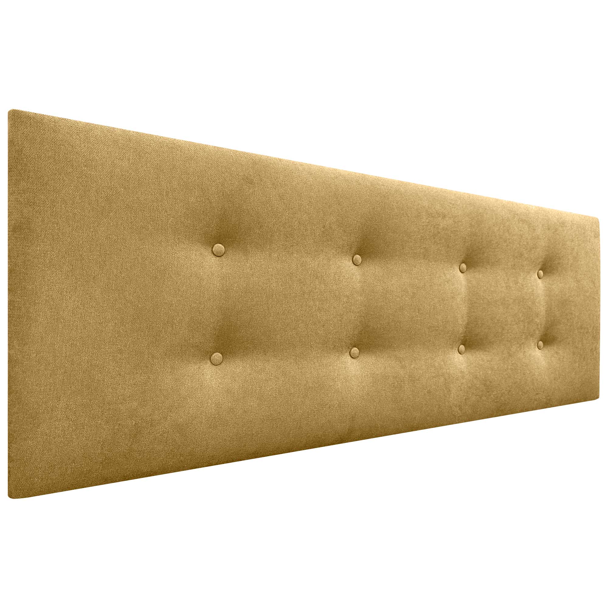 Dhome cabecero de tela aqualine pro con 2 hileras de botones cabezal tapizado cama lujo (mostaza, 135cm)