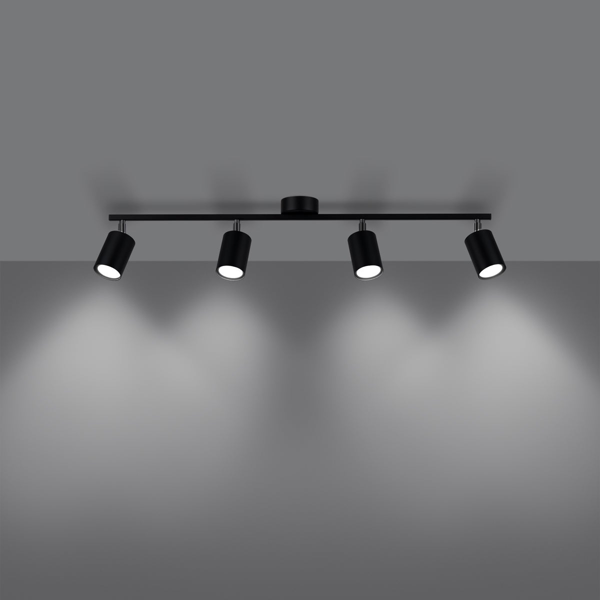 Plafon TORIM 4L czarny LED 3000K - 100x24x20cm Sollux