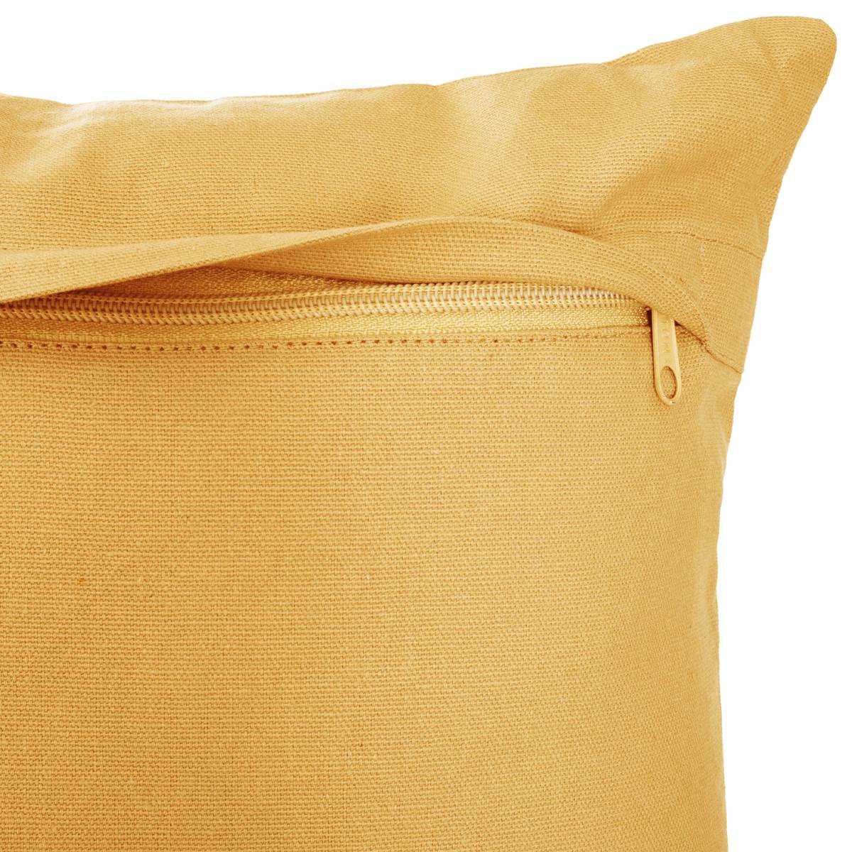 Coussin - motifs otto - coton - jaune ocre - 38x38 cm - Atmosphera créateur d'intérieur - 5