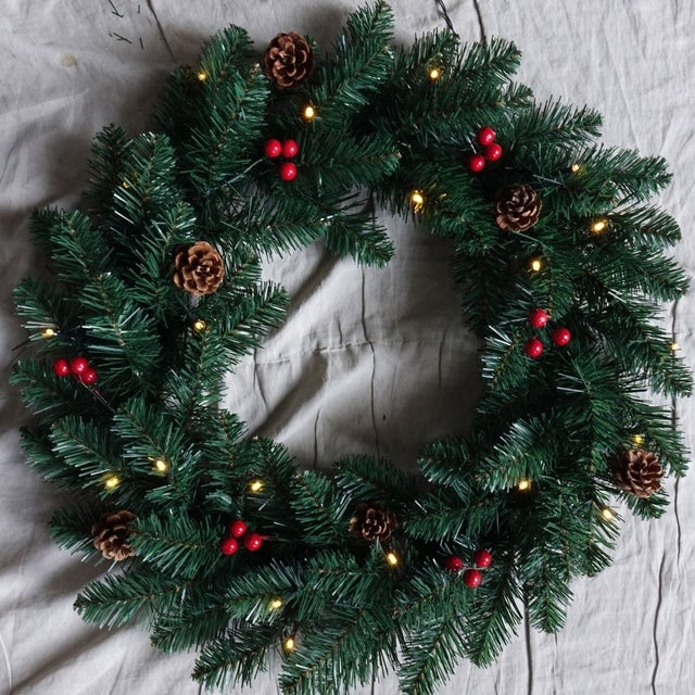 Corona de Navidad Led Decorada