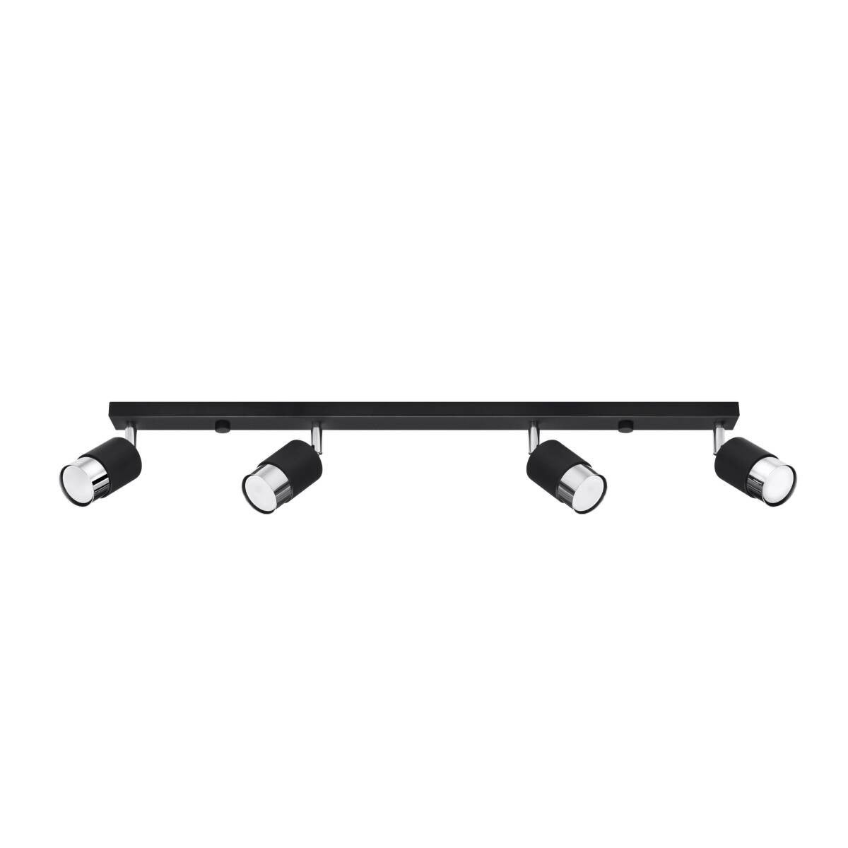 Lampa sufitowa wisząca Nero czarna-chromowana 4xGU10x10W wym: 18 x 5 x 81 cm metal Sollux Lighting