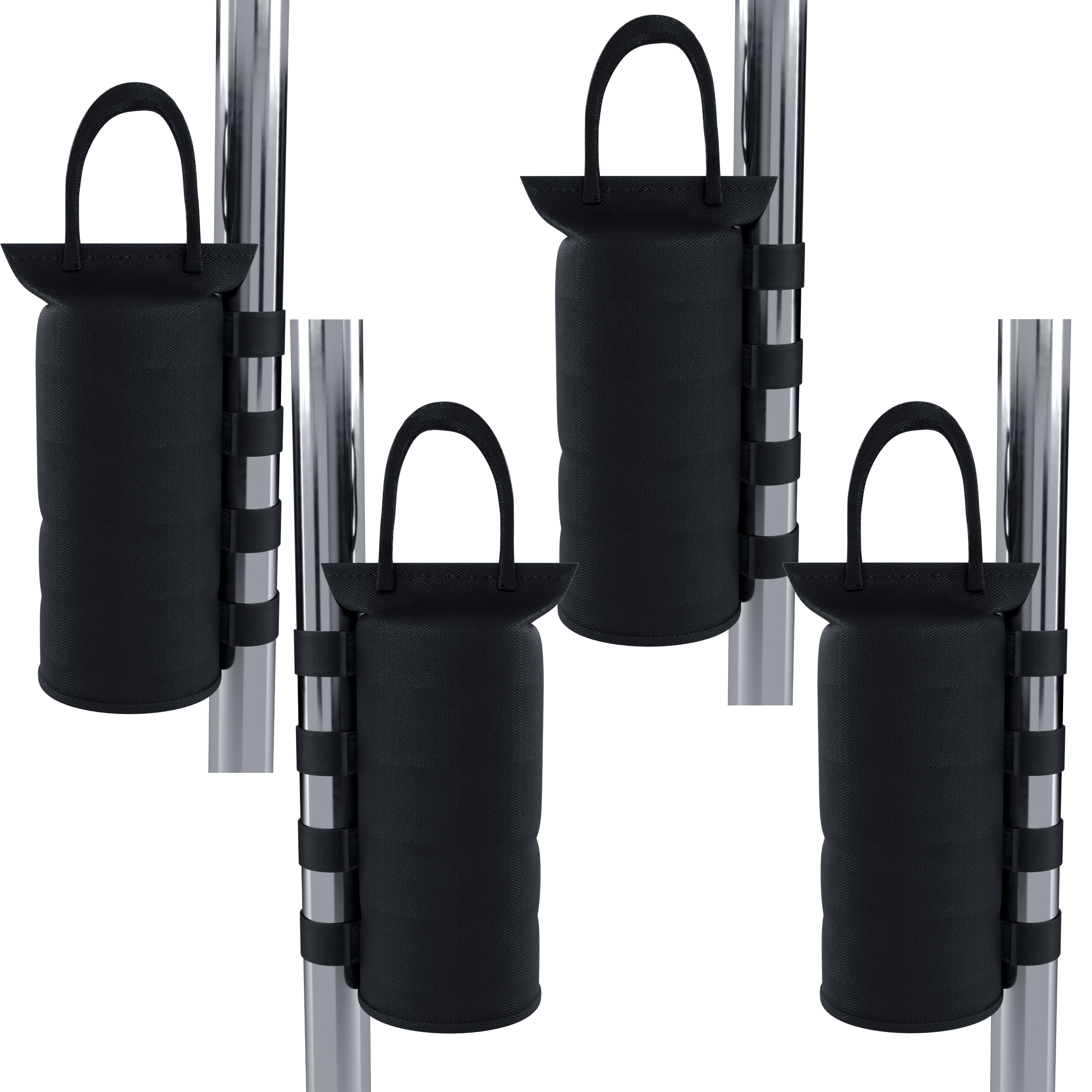 Set Di 4 Pesi Per Gazebo In Tessuto Oxford 600D – Sacchi Zavorra Riempibili Con Fascette In Velcro Per Tende E Teli