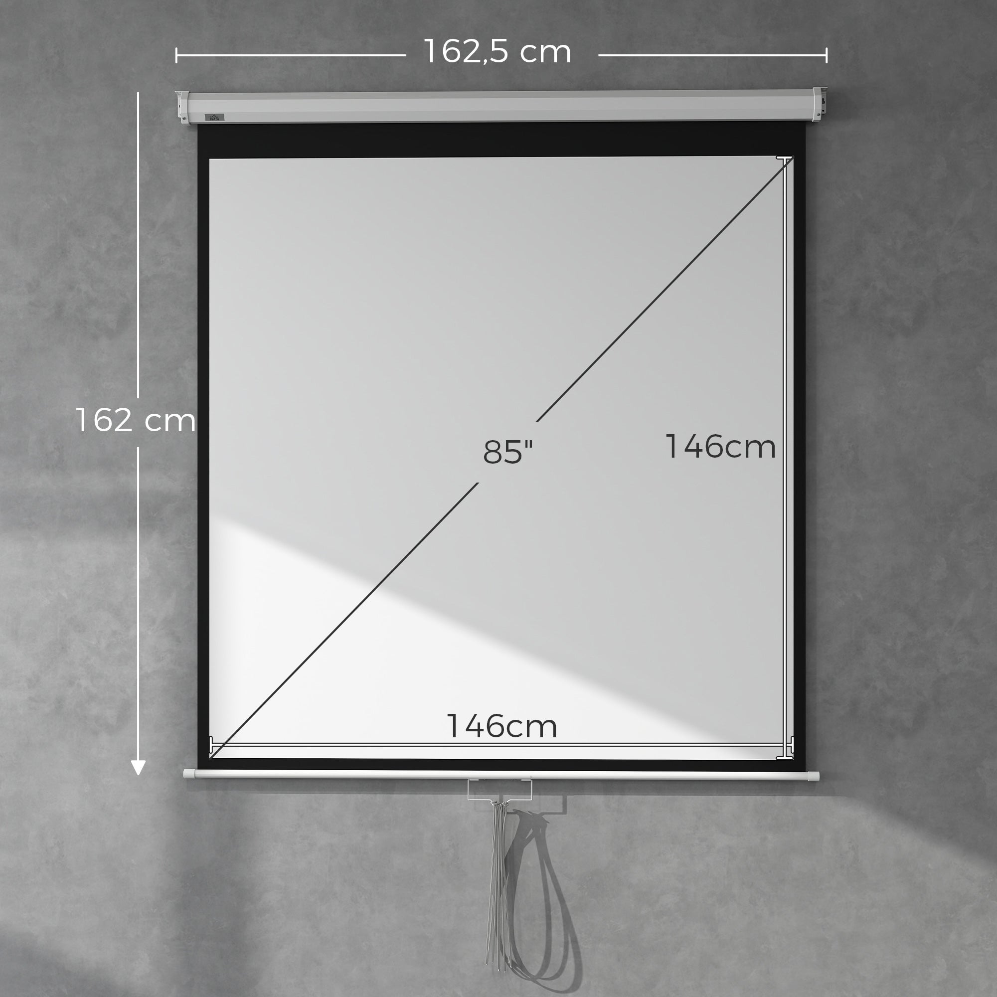 Écran de projection TV et Home Cinema de 85 Pouces vidéo projecteur 1:1 ...
