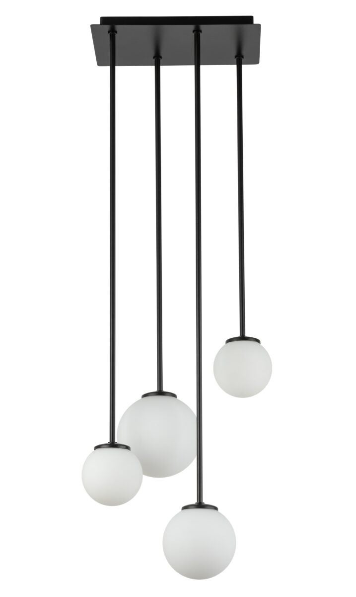 Lampa wisząca Tulia czarno-biała 4xG9x12W dekoracyjna wym: 90 x 28 x 19 cm szkło SIGMA