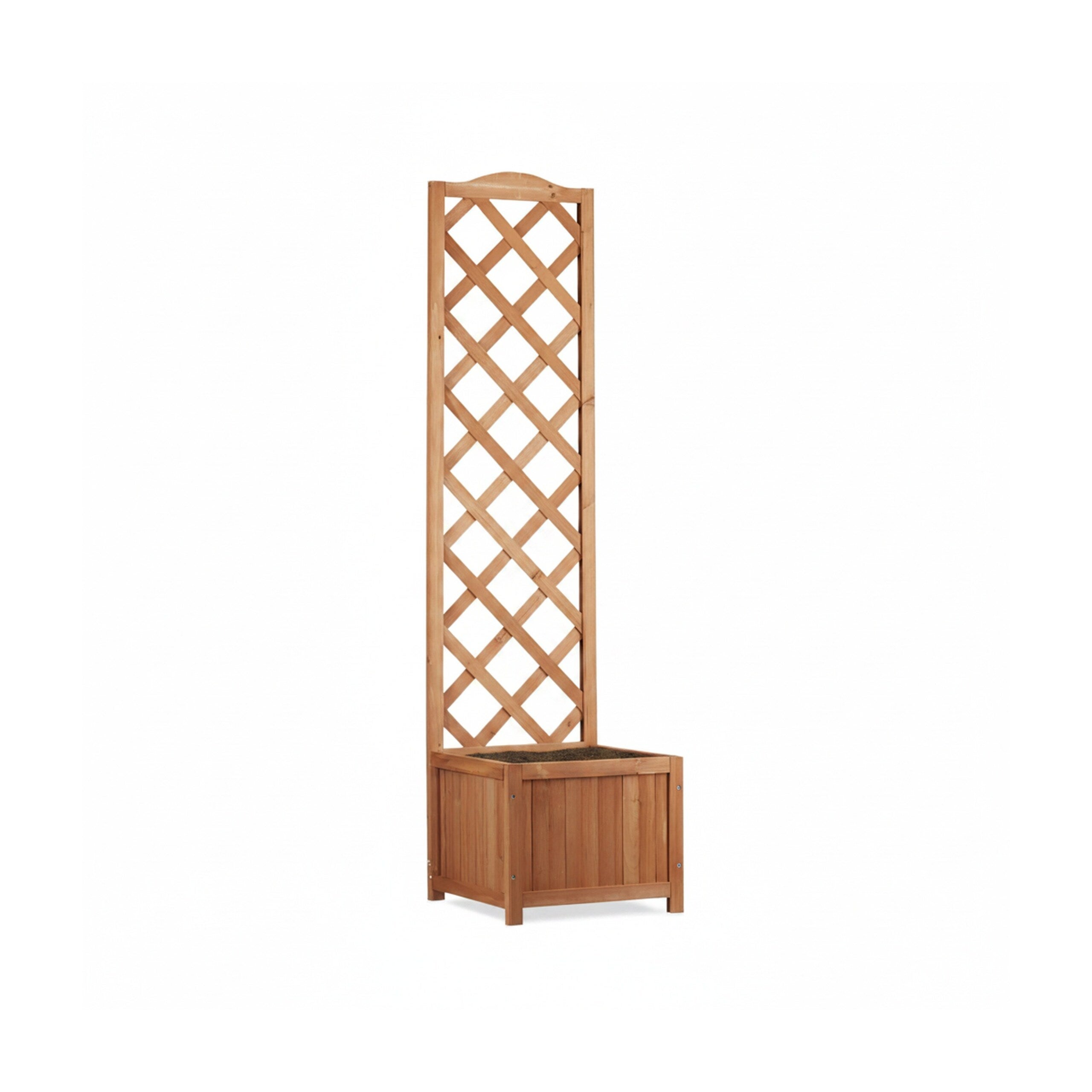 Jardinière à treillis pour plantes grimpantes, en bois de sapin naturel, 25 L, 147x38x38 cm, treillis 117 cm, résiste aux intempéries, L, Relaxdays - 9