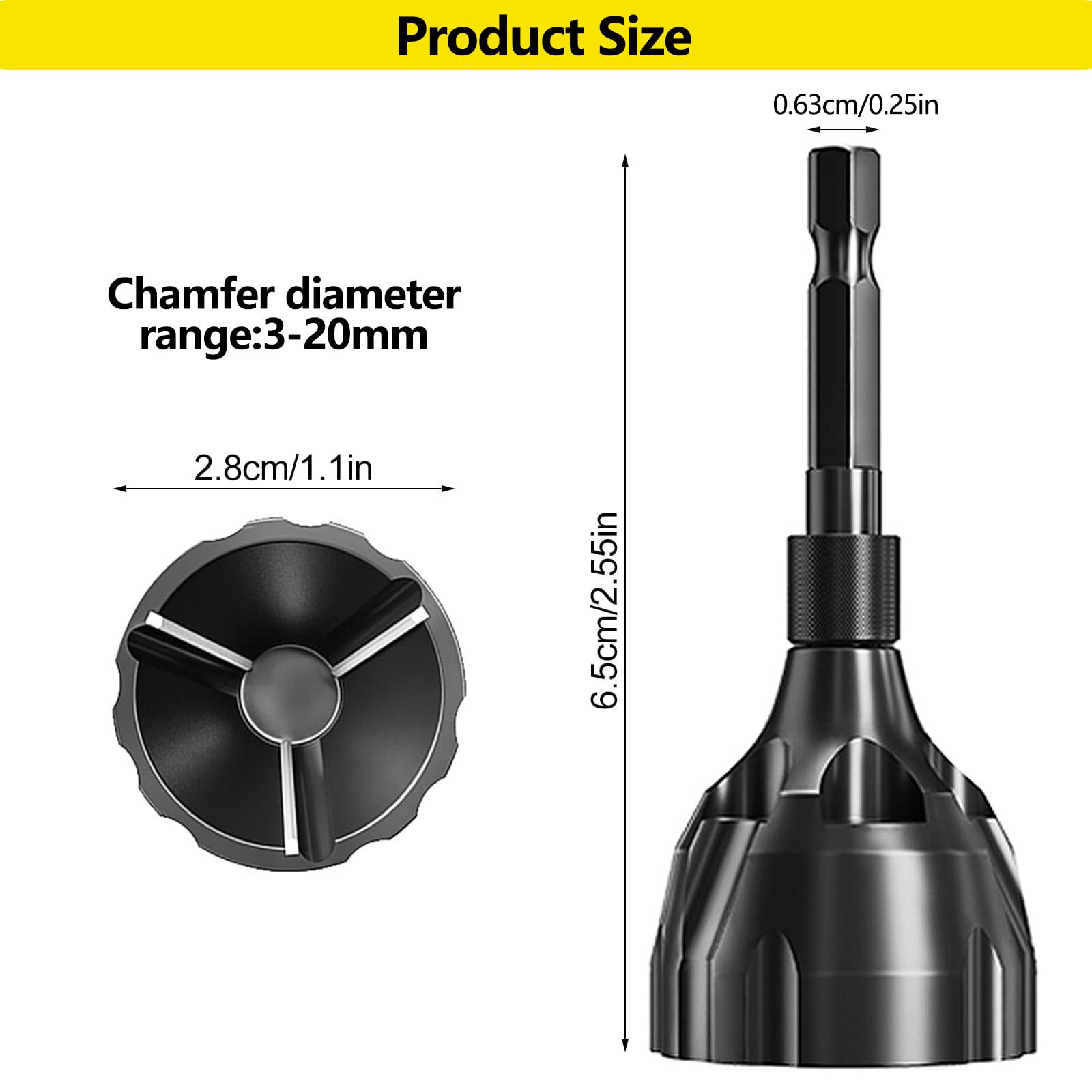 Outil de Chanfrein Externe Deburring Tool à Tige Hexagonale 3 à 20 mm Ebavureur Réparer Vis Enlever Bavure - 2