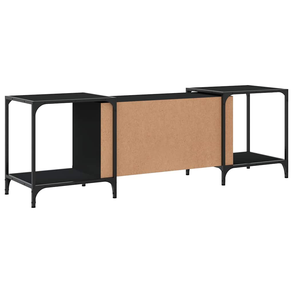 vidaXL Meuble TV noir 153x37x50 cm bois d'ingénierie - 6