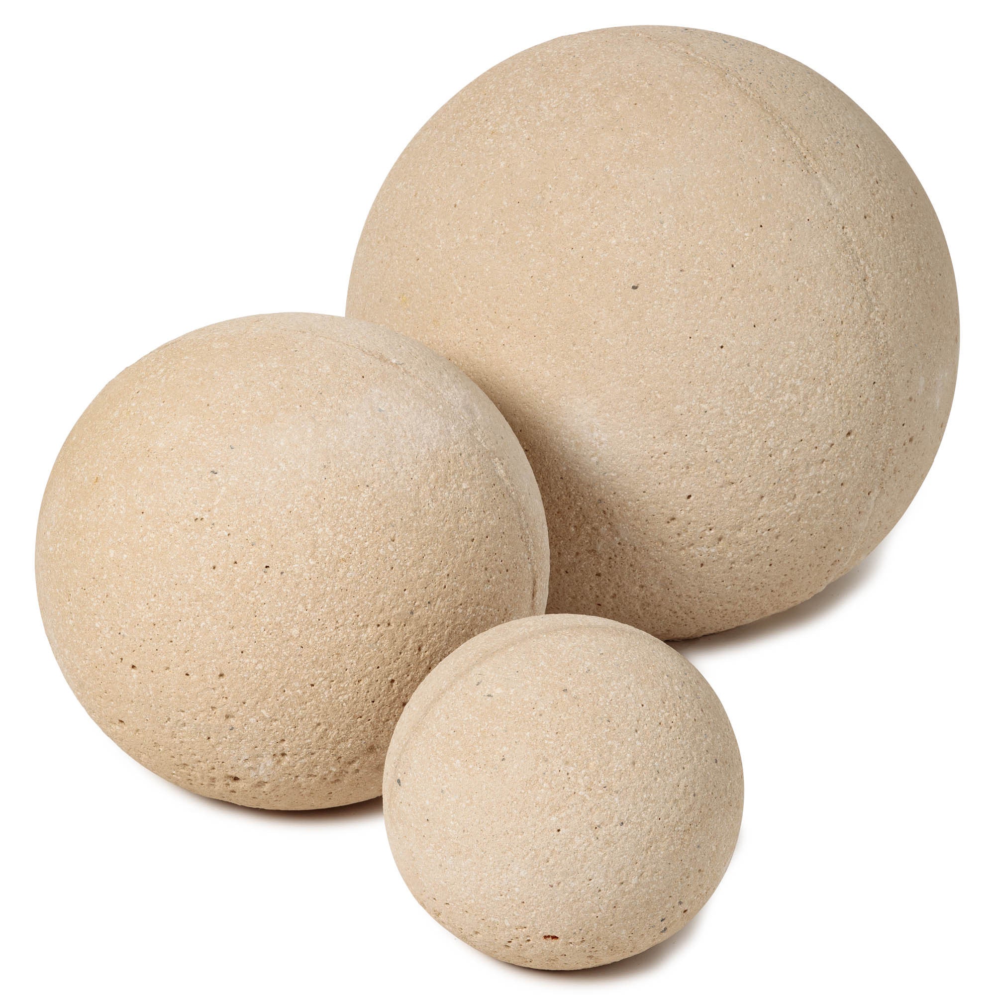 Boule décorative en pierre bouchardée D.40 cm - RO'MA NATURE - 2