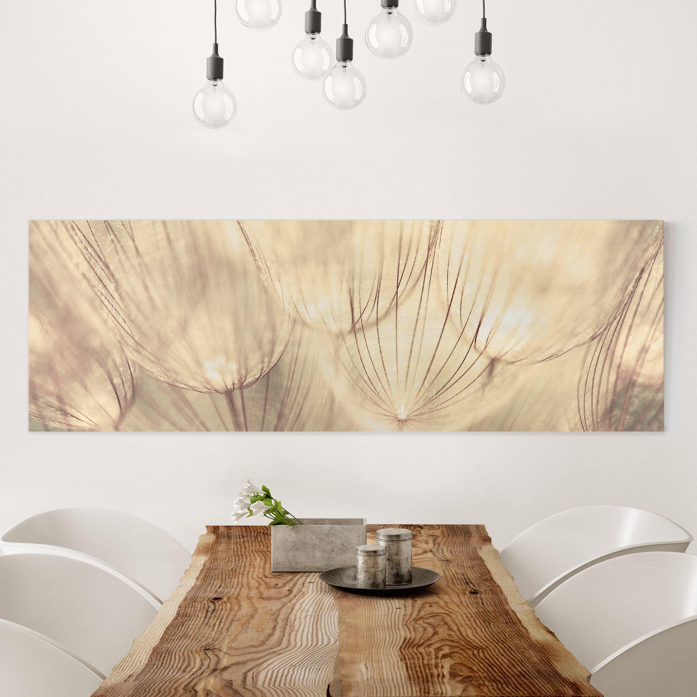Lienzo cuadro en lienzo bastidor impresion en lienzo amarillo botánica flor diente de león 186 cocina dormitorio salón pasillo 90 x 30 cm