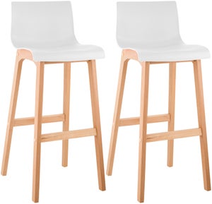 OOKSEN Sgabello Da Bar Intrecciato Bianco - Legno Ciliegio, Seduta 45 Cm, Senza Schienale, Capacità 113 Kg