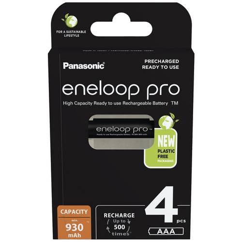 Akumulator Panasonic Eneloop Pro AAA 930 mAh o niskim samorozładowaniu czarny