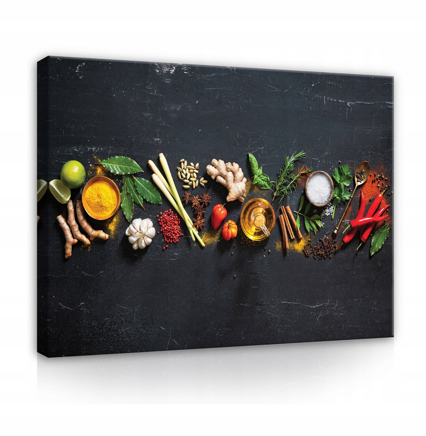 Tableau Sur Toile Déco Cuisine Gastronomie - 50x70 Cm, Impression Haute Qualité, Cadre Inclus - Décoration Murale Salon, Cuisine