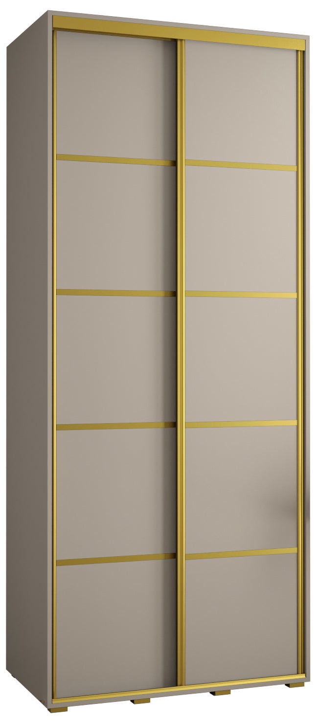 Szafa przesuwna wysoka Dakota 4 110 x 45 x 235,2 cm kaszmir + u. Złoty - Abiks Meble