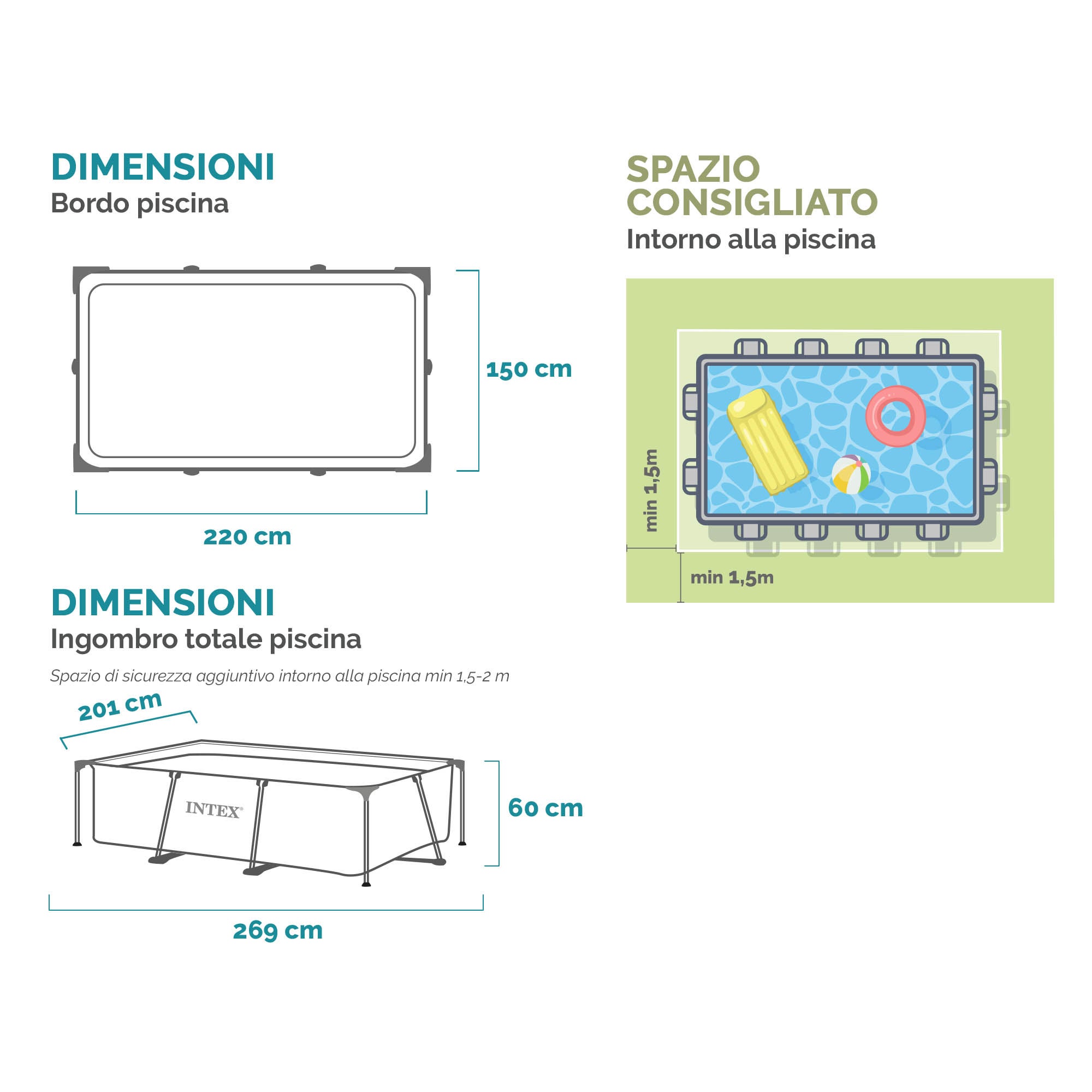 Piscina desmontável INTEX small frame 220x150x60 cm - 1.662 l - 9