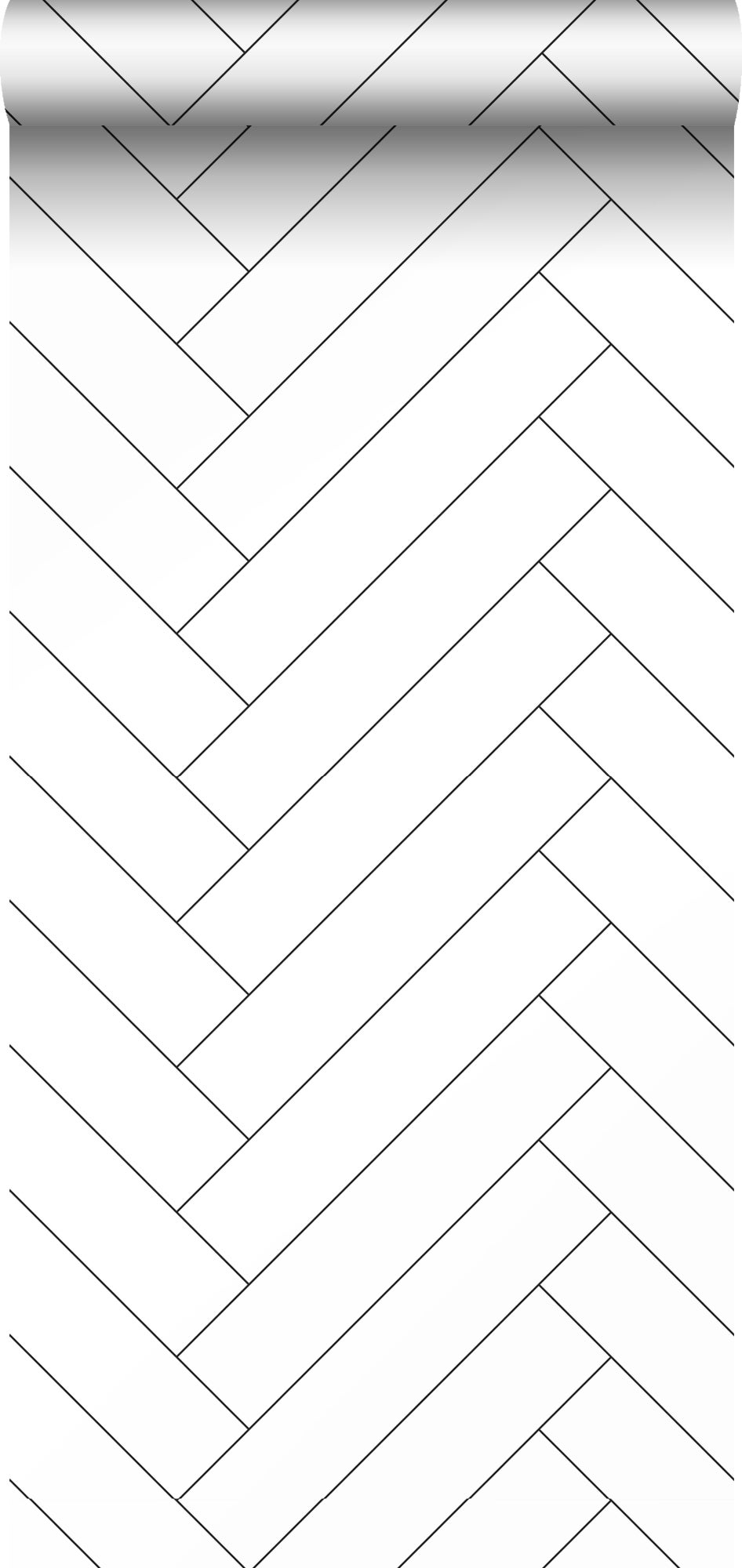 Tapeta motyw jodełki czarno-białym - 53 cm x 10.05 m - ESTAHOME