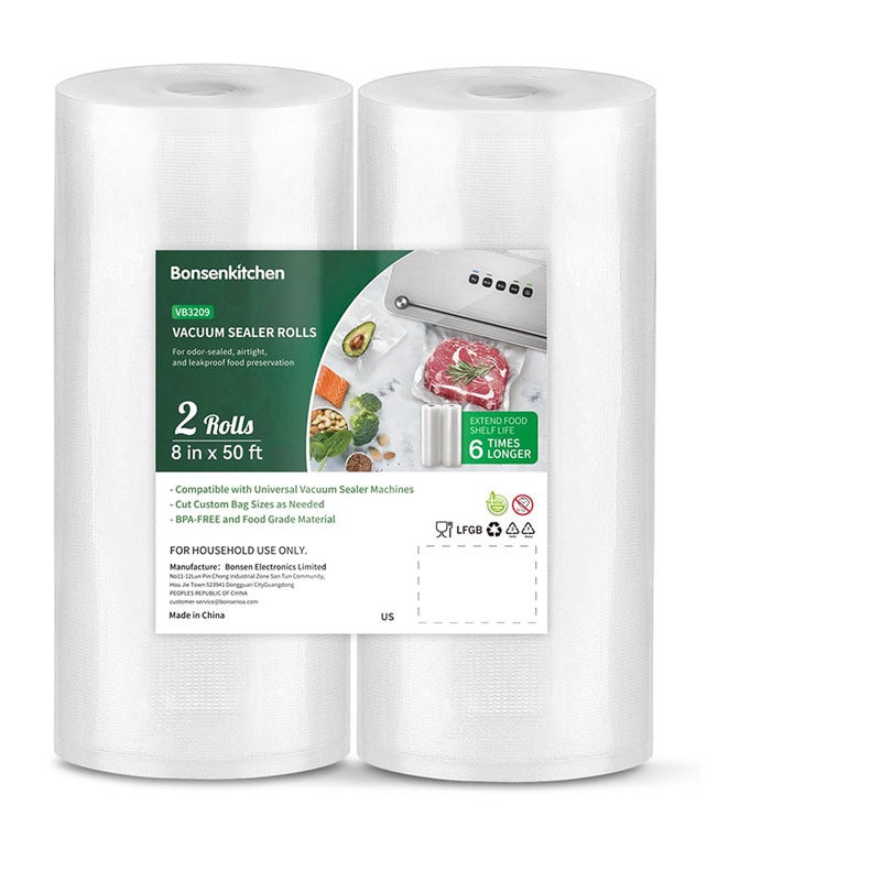 Bonsenkitchen Sacs Sous Vide 3 Rouleaux 28x600cm + 3x20x600cm - Sans BPA Alimentaire