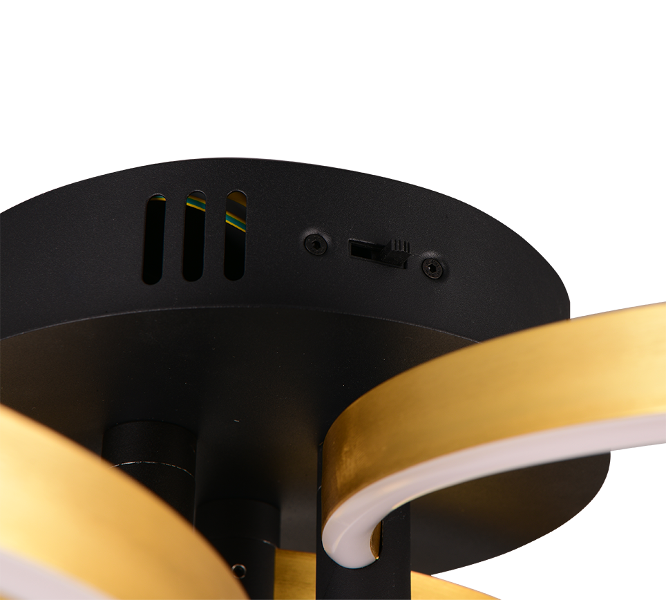 Lampa sufitowa wisząca Caruso złoto-czarna LED 43W 2300K-4000K 4980lm nowoczesna wym: 20 x 65 x 65 cm metal Trio - 3