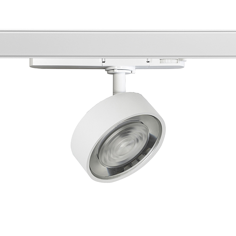 Orificiu - Proiector de pista LED trifazat 13W 3000K CRI90 IP20 Optic 38° din aluminiu turnat sub presiune, finisaj alb/alb - Rossini Group
