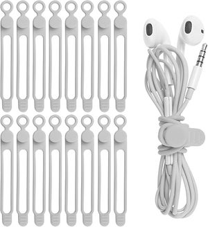 Confezione Da 16 Fascette In Silicone Grigio Per Caricabatterie Per Telefono Computer Fascette Per Cavi 97984020