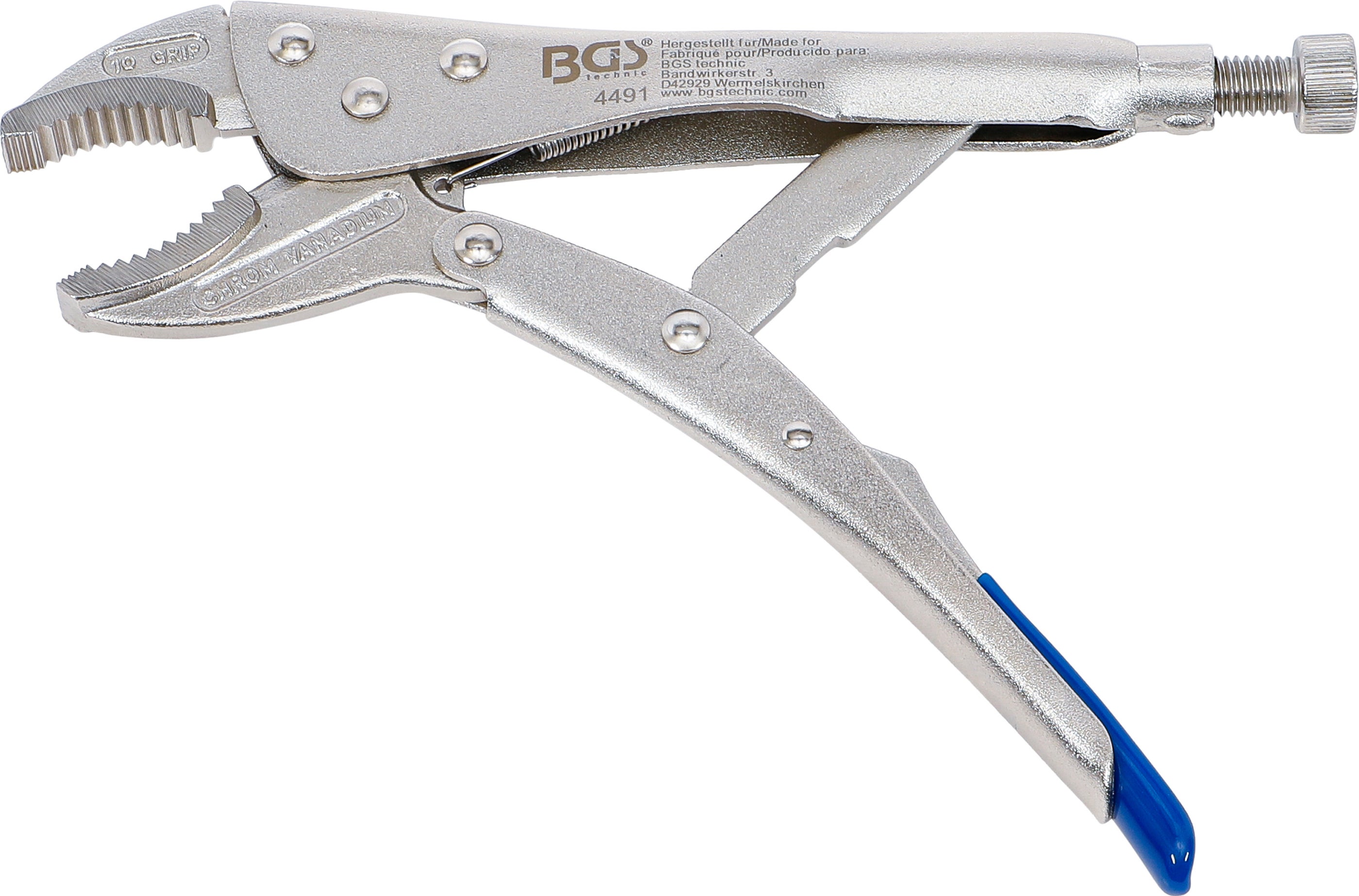 BGS Szczypce zaciskowe z winylowym uchwytem i dźwignią zwalniającą 250 mm - 4491