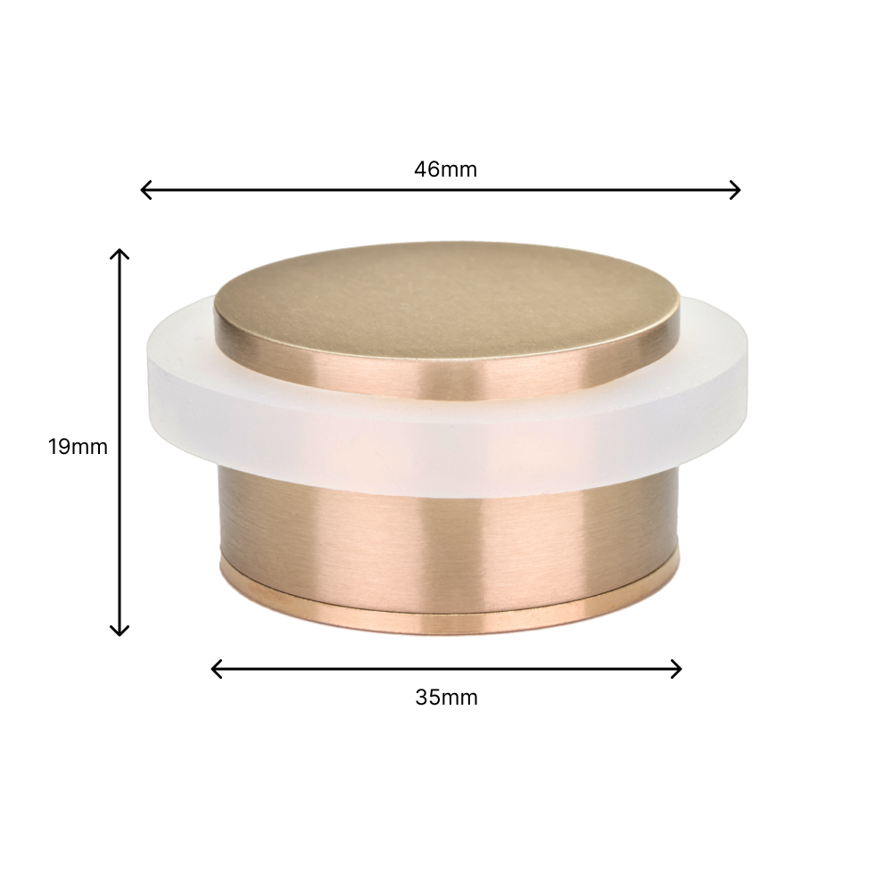 Butée de porte au sol, 35 x 19 mm, laiton avec caoutchouc de protection blanc, à visser et à coller, EVI Herrajes - 4