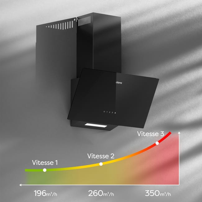 Cappa Aspirante Inclinata CIARRA 60cm - 350m³/h Classe A Ricircolo Ed Evacuazione - Foto 9