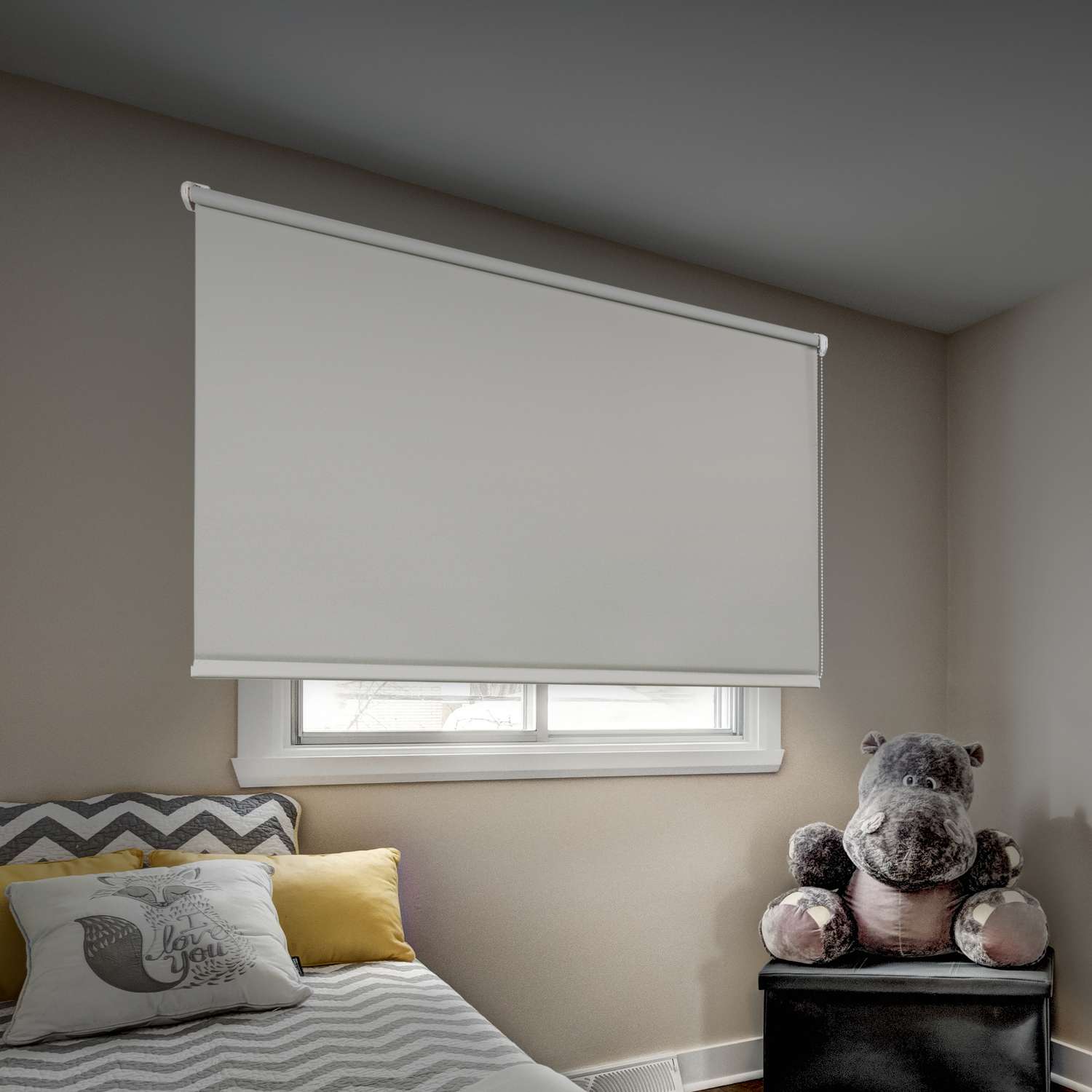 EasyFix Opaque Roller Blind, Persiana de rolo para instalação sem furos Ecru, 75 x 180 cm - 9