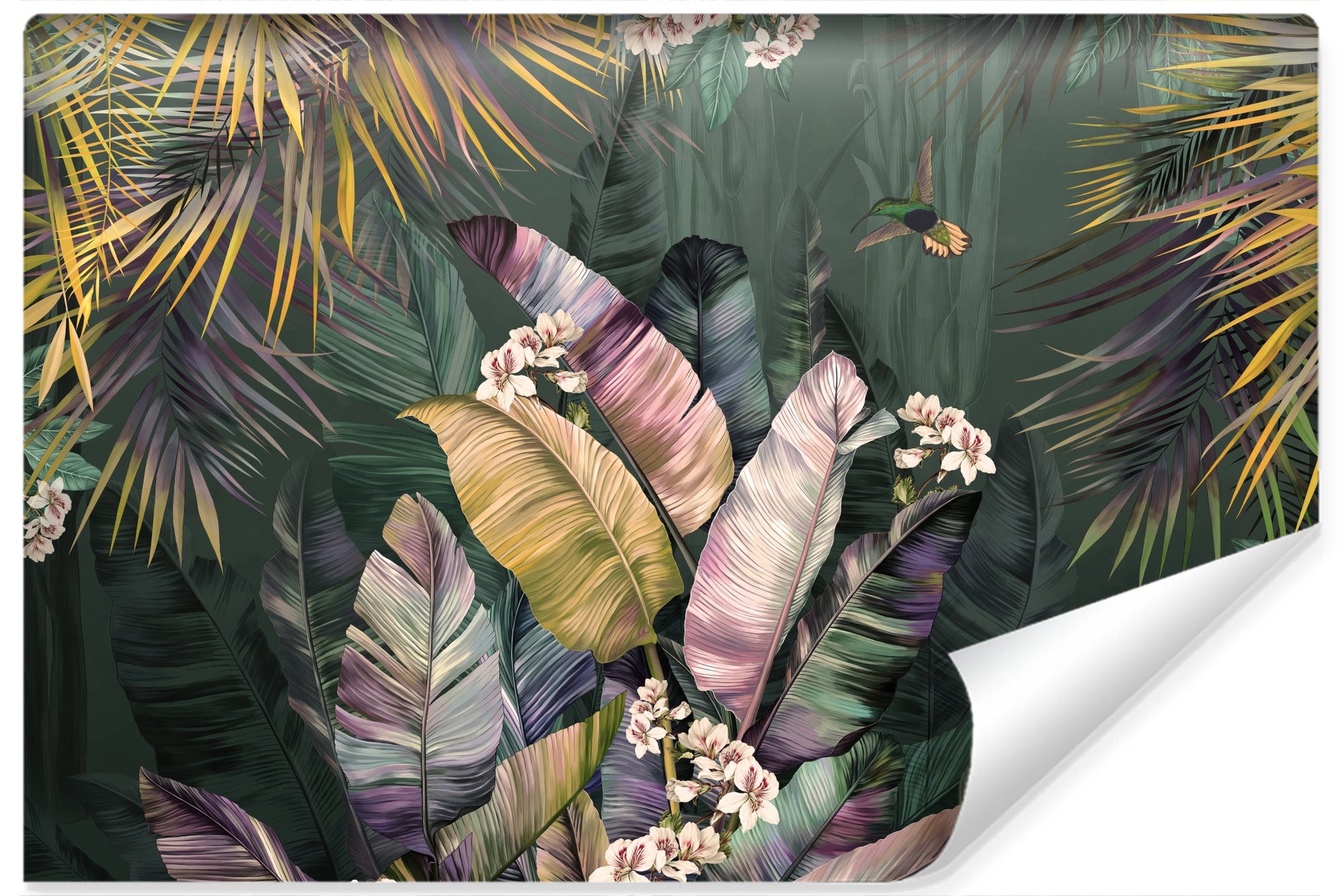 Papel pintado fotografico no tejido para salon hojas tropicales 450cm x 300cm