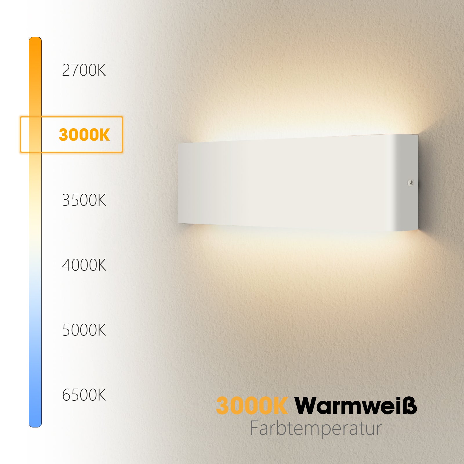 LOVHAUS 30CM Applique Murale d'Intérieur LED, Lampe Murale Vintage, 12W Éclairage Haut et Bas, Éclairage Murale Moderne pour Cuisine, Chambre - 4