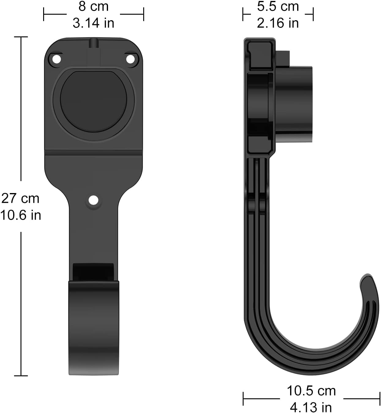 Suporte de parede para carregador de veículos elétricos Tipo 2 com gancho, compatível com veículos elétricos (VEs), preto - 7