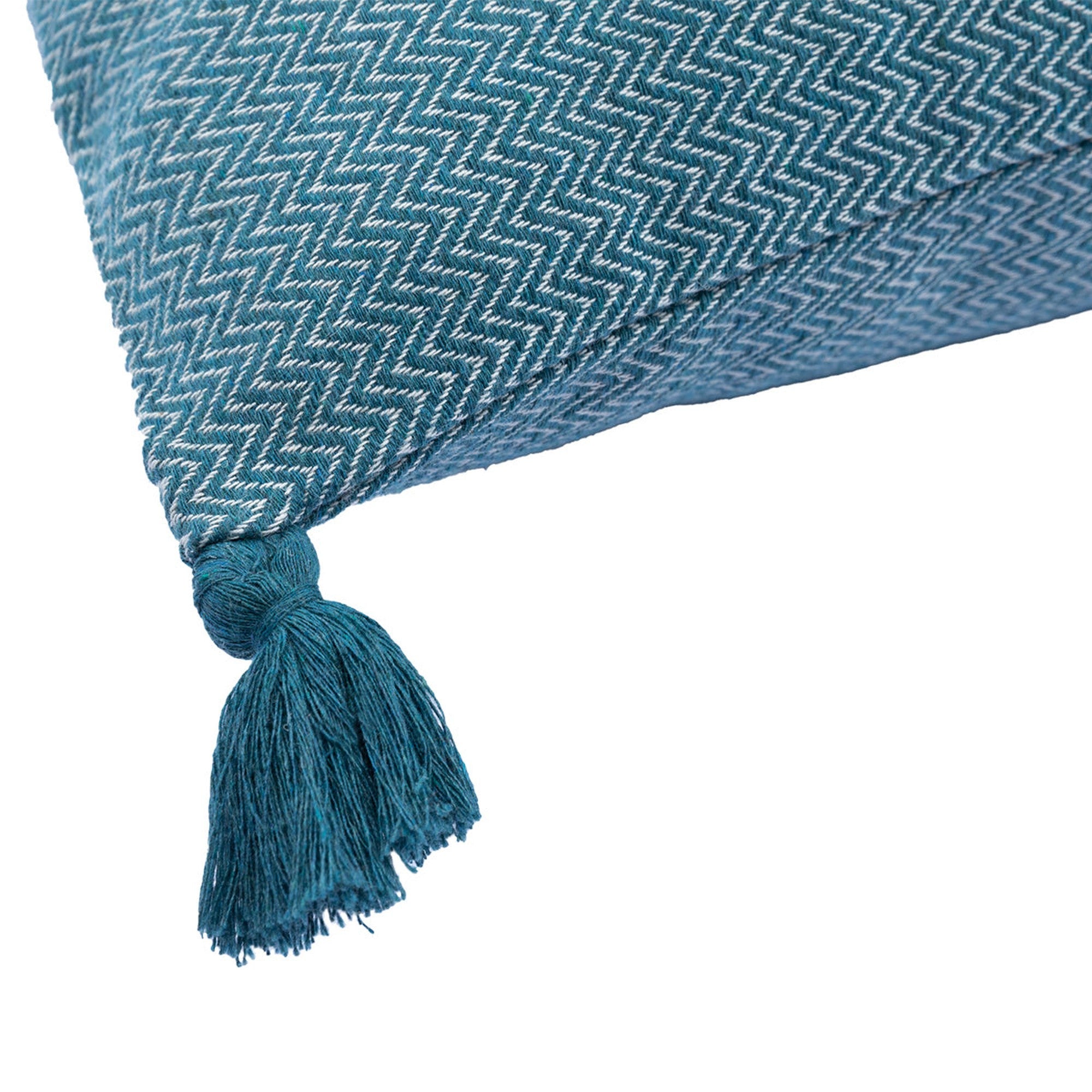 Housse de coussin 60x40 coton bleu pétrole - 3