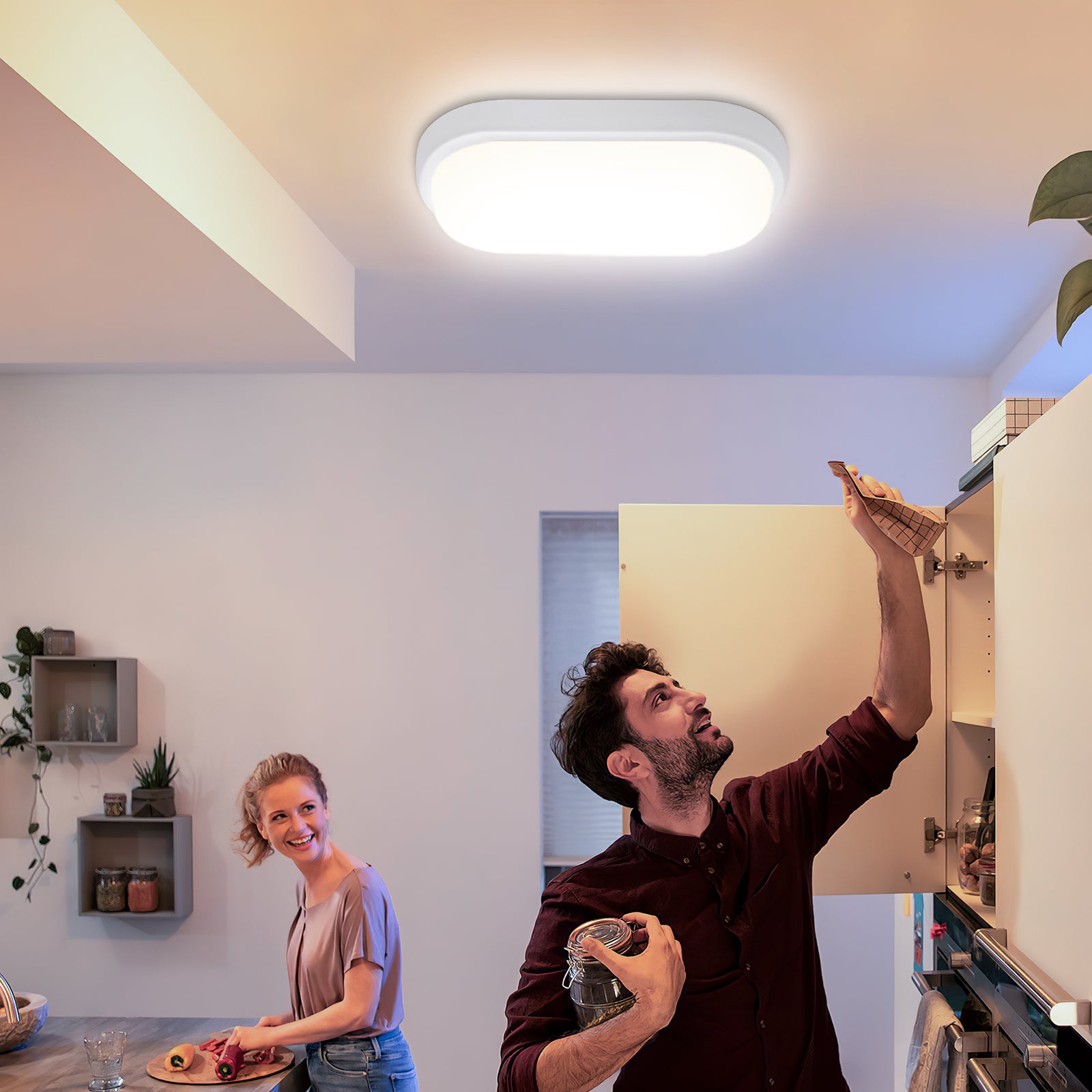 LOVHAUS Ścienna lampa LED zewnętrzna 18W, oświetlenie ścienne zewnętrzne wodoodporne IP65, wysoka jasność, nowoczesny design, ogród, balkon, łazienka