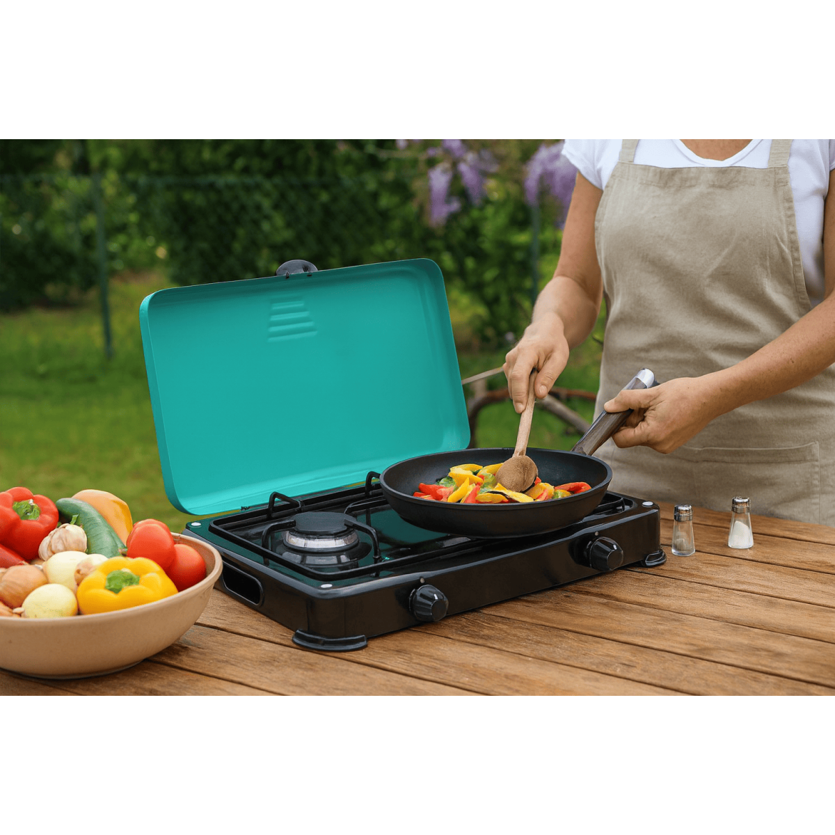 Réchaud à gaz 2 feux 3200W Brûleurs et Grille en fonte amovibles lavables Plaque de Cuisson gaz Butane ou Propane GOLD II INTEC - 3