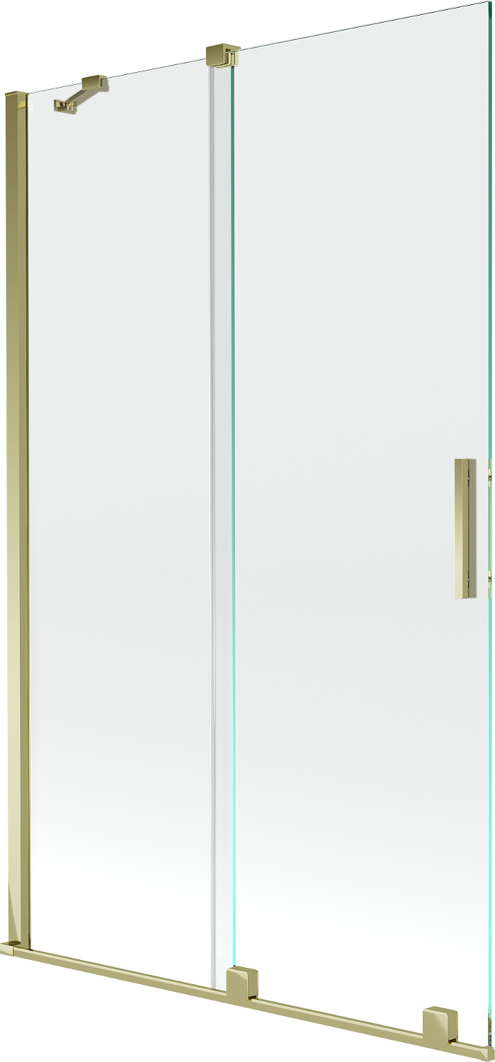 Mexen Velar parawan nawannowy 2-skrzydłowy rozsuwany 110 x 150 cm, transparent, złoty - 896-110-000-01-50