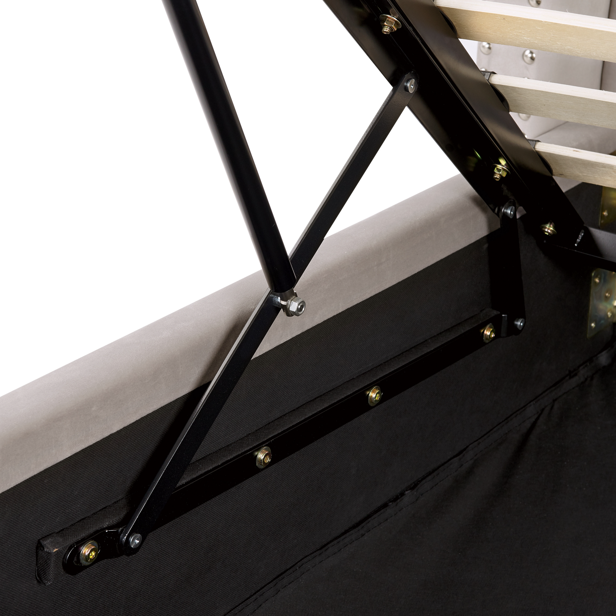 Letto contenitore Velluto LUBBON 160 x 200 cm Grigio chiaro - 6